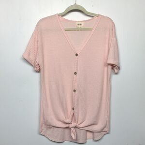 Bibi Top Pink Waffle Knit